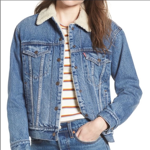 Levi’s S Ex-Boyfriend Jean Jacket Faux Fur Lining - Picture 7 of 8